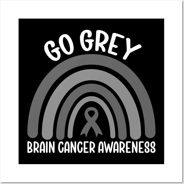 Brain Cancer Awareness Go Grey Wall Art by mcoshop